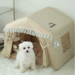 강아지 에어텐트 고양이 애견하우스 에어 고양이숨숨집 coody 강아지집 애견 베이지 펫 케이스 : 아늑담