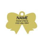 투테일즈 보우 펫 ID 태그 맞춤 각인 기능이 있는 개인 맞춤형 반려견 이름 반려견과 Gold & Navy : 플로우나인