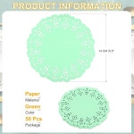 uxcell 50pcs 종이 도일리, 5.5인치 레이스 케이크용 플레이스 매트 테이블 플레이트 공예 파티 결혼식 식기 그린 Blue 3.5 Inch : 소로상회