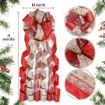 크리스마스 트리 토퍼, 홀리데이 이지 스타일 파티 장식을 위한 6 리본 테일 3야드 길이의 와이어 11인치 Gold 11 Inch;3 Yards : 소로상회