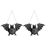 장식 dtreels 박쥐 집 끼치는 밝히기, 벽 없는 소름 램프 유령의 파티 랜턴, 불 선물 랜턴 조명, 실내 led 할로윈 1pcs Black : 프로패셔널마켓