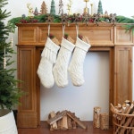 크리스마스 스타킹 u2013 대형 18 u201D 러스틱 보호 빈티지 케이블 니트 홀리데이 스타킹, 벽난로 맨틀 걸이 가족 장식용 뉴트럴 크림 : 소로상회
