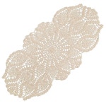 Qxzvzem 원피스 23 x 12 인치 드레스 및 엔드 테이블용 타원형 도이리... 천 레이스 플레이스매트 코스터 베이지 코튼 식탁보 Black : 소로상회