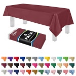 버건디 플라스틱 식탁보 일회용 (6 Pk) 54인치 x 108인치 직사각형 - 프리미엄 파티 6피트에서 8피트 Black 84-inch Round : 소로상회