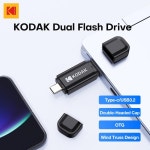 코닥 타입-C USB3.2 플래시 드라이브 32GB 64GB 128GB 256GB 펜드라이브 고속 OTG 듀얼 기능 디스크 모바일 데스크탑 노트북 PC용... 