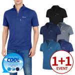 (원플러스원) 프리미엄 냉감 반팔 집업 티셔츠 : 행복상가