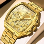 빅 페이스 스테인리스 스틸 클래식 방수 아날로그 쿼츠 손목 데이트 다기능 크로노그래프 드레스 렐로예스 파라 홈브르 G3661-Black : 방울가게