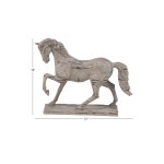 데코 79 스톤 장식 조각상 프랭싱 동상 액센트 피규어 21인치 6인치 18인치 베이지 Beige 14 x 4 x 15 : 제루셀 스토어스