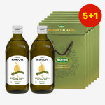[5+1] [500mlx2개] [2입 병오일 선물세트] 만토바 골든 엑스트라 버진 올리브오일 1L, 6개 : 만토바 공식몰