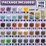 장난감 세트, STEM 건설 장난감, 3D 소드 라이트 업 자석 큐브 몬테소리 감각 스태킹 3세 4세 5세 6세 7세 8명 B806-100pc : 피카피카마켓