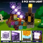 장난감 세트, STEM 건설 장난감, 3D 소드 라이트 업 자석 큐브 몬테소리 감각 스태킹 3세 4세 5세 6세 7세 8명 B806-100pc : 피카피카마켓