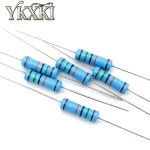 50개 1W 1% 메탈 필름 저항기 0.1R ~2.2M 1R 2R 47R 330R 1K 4.7K 22K 2 옴 : 범이소유통