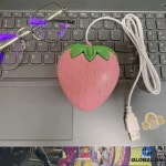 핑크 딸기 유선 마우스 컴퓨터 PC 광학 소형 게임 소녀용 : Fred Market6