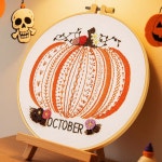 쉬운 초보자 자수 스티치 연습 키트, 초보자를 위한 가을 호박 시작 여성용 손 세트 공예 및 비디오 튜토리얼 H2038 8Inch : Bella 소싱
