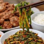 국내산 수제 정구지 부추 김치 무침 1kg 맛있는 양념 20년 토속음식전통 : 산마을농장