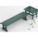 테니스장 야외벤치 탁자 테라스 휴식의자 발코니 철제 테이블AY006 다크그린 테이블 실외 일체형 펜션 경기장 공원 티 테이블 AY006(세피아)... 