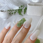 유리정원 마블, 시럽 화이트 마블 꽃 포인트 수제 인조 손톱 젤네일팁, 우리네일뭐해 : 수제 네일팁.우리네일뭐해