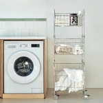 JBJ 비블레스 메종드 프리미엄 대용량 이동식 올스텐 304 세탁바구니 3단, 1개 : JBJ