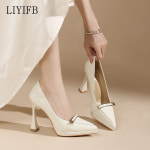 LIYIFB 여성 가보시힐 스틸레토 펌프스 구두 10cm : LIYIFB슈즈