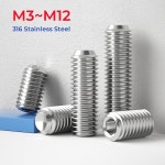 스테인리스 스틸 육각 소켓 세트, 나사 헤드리스 그럽 볼트, M3 M4 M5 M6 M8 M10 M12 316 : 일등배송