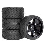 MJX 하이퍼 고용 4PCS 60mm 고속 온로드 타이어, 1/14 RC 투어링카용 소프트 실리콘 휠 포함, 저마모 업그레이드 : 일등배송