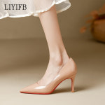 LIYIFB 심플 스틸레토 펌프스 힐 여성 빅사이즈 구두 255-215 6cm,8cm : LIYIFB슈즈
