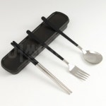 어썸만물상 휴대용 수저 포크세트 블랙 셋트 예쁜수저세트 숫가락 : 어썸만물상