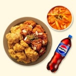 [선물하기] 자담치킨 반반순살치킨+매콤로제떡볶이+콜라1.25L : BCON
