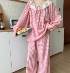 P0039 체크 터틀넥 수술 아우터 실내복 커버 실내복 : 데일리캐주얼 1