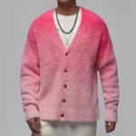 나이키 에어 조던 투톤 그라데이션 브이넥 니트 가디건 피치 핑크 FV7427-629 : 타라슈즈