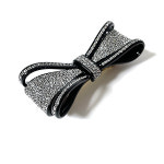 로랑스 SWATT 10cm 리본 큐빅 반머리 반묶음 자동핀 명품머리핀 : 밍코 헤어핀