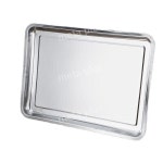 업소용 카페 쟁반 식당 직사각 사각쟁반 스텐 트레이 45x30x2 40X30X2 플랫 접시 : 오부16