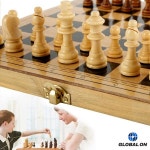 나무 체스 세트 접이식 보드 게임 휴대용 여행 정장 초급 어린이를위한 교육 장난감 : 가을소소온