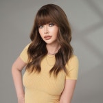 골프 웨지 세트 PARK YUN 긴 물결 모양의 갈색 가발 여성용 일일 코스프레 파티 오버 헤드 염색 합성 내열성 (Bang 포함) : 스마트랩팩토리삼산