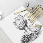 피그먼트 캘리그래피 드로잉 펜 세트 12색 : 만능팜