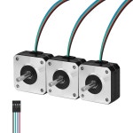 YEJMKJ 3팩 네마 17 스테퍼 모터 2상 1 8 u200C u200C 0 13Nm 18 41 인치 고토크 바이폴라 21mm 4 2 0A 4리드 샤프트 24mm 5mm 42... 