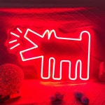 개 거리 아트 네온 사인 짖는 집 벽걸이 장식 선물용 blue 15 inch : 알리무역