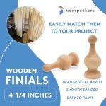 침대 포스트 피니컬 커튼봉 깃대 토퍼 공예품용 미완성 목재 장식 4-1/4인치 우드피커의 대형 공예 6팩 2 3-1/2 inch : 다사는마켓