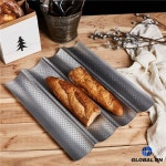 Nonstick 천공 프랑스 빵 베이킹 팬 탄소강 바게트 4 웨이브 로프 금형 주방 트레이 : 오대소소온