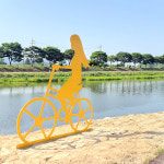 주문제작 [자전거타는소녀] 분체도장 조형물 야외 공원 인공지반 행사 : 그린모자이크