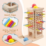 몬테소리 장난감 3인용 5세 파인 모터 스킬 나무 보드, 40개의 다채로운 스틱, 12개의 사이드 주사위 & 스톤, 2세 3세 4세 6세 7세 8명 소년 를... 