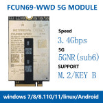 호환 X62 FCUN69-WWD 5G 모듈 FRU 5W11H85479 교체 5G NR sub-6 대역  M.2 폼팩터 PCIe 3.0 X1 Carbon 13세대용 : 시온Zion 생활가전몰