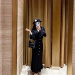 [수입]니트 프릴 롱 원피스 : 위드 골드마카롱