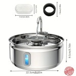 3L 스테인레스 스틸 수도꼭지 고양이 분수 보이는 물 매우 조용한 펌프 자동 애완 그릇 : 퀵마켓98