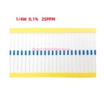 10pcs 금속 필름 저항기 0.25W 1/4W 0.1% 1K 10K 33K 47K 62K 100K 1R 10R 27R 100R 200R 1M 2M 4.7M 5M 옴 정밀 저항기 : 분당플렉스57