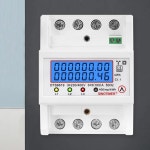 DIN 레일 3상 4선식 에너지 미터 AC 380V 100A 50/60Hz 전력 량 모니터 LCD 백라이트 kWh 미터 전기 미터 : 분당플렉스59