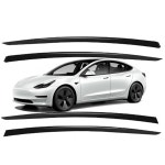 Tesla Model 3 길이 123cm MK1 2017-2025 외장, 테이프 온 사이드 윈도우 디플렉터 내구성이 뛰어난 통풍구 그늘막 바이저 레인 가드... 