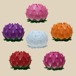 고급 바림 연등 8호 (6색)-소원등 소원성취 부처님오신날 초파일(20개입) : 아미타 불교용품