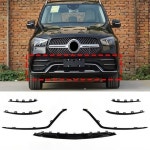 메르세데스-벤츠 W167 GLE350 GLE400 2020-2023 용 앞 좌측/우측/중앙 범퍼 트림 몰딩 광택 블랙 : 포리코퍼레이션