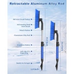 자동차 앞유리 창문용 오큐트로 스 스크레이퍼 브러시, 폼 그립과 360 피벗이 가능한 알루미늄 확장형 스노우 액세서리용 소프트 브룸... 